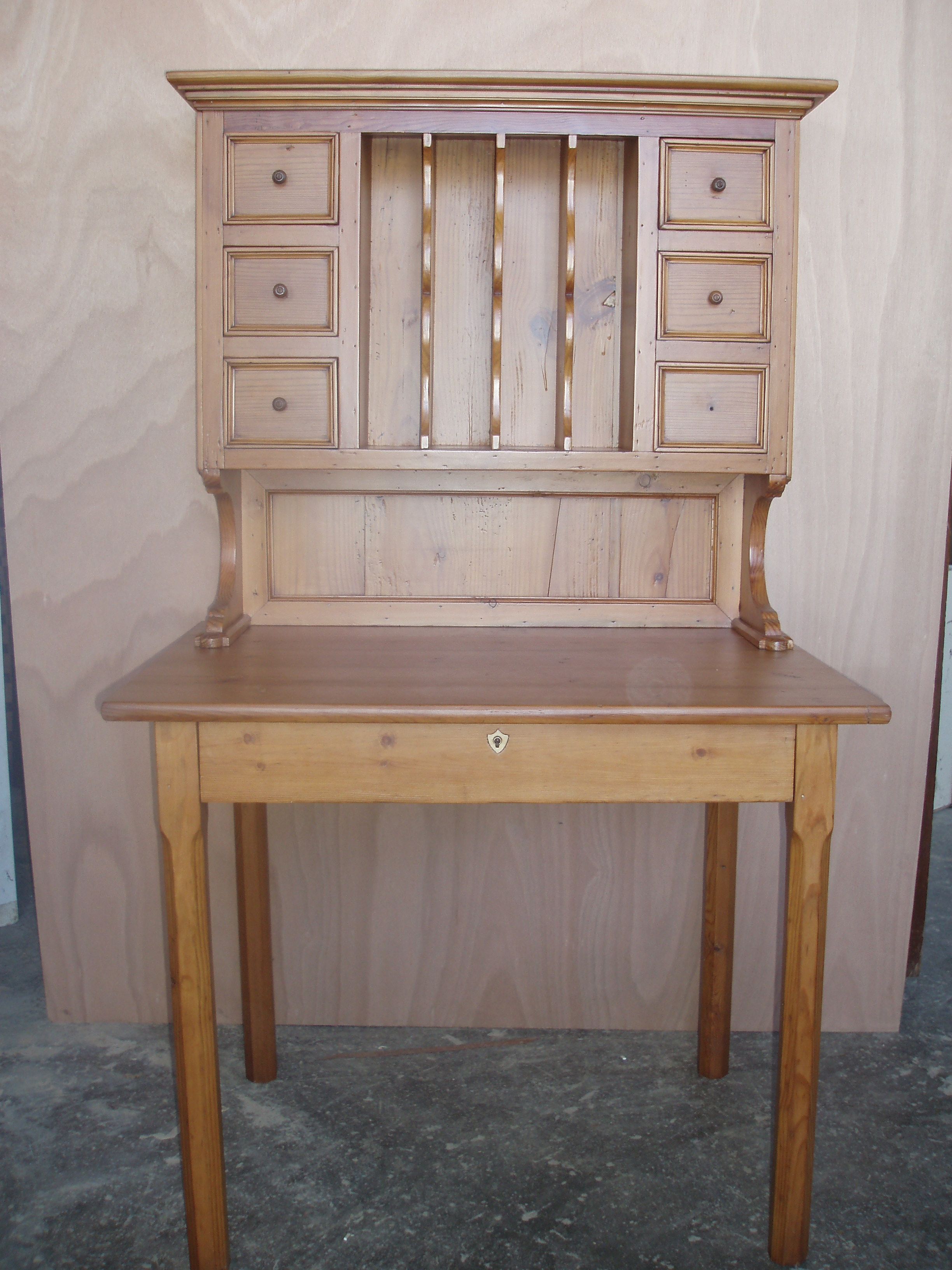 table à écrire bois exotique rangement haut finition clair table à écrire bois exotique rangement haut finition clair