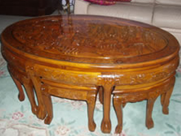 table orientale teck après restauration table orientale teck après restauration